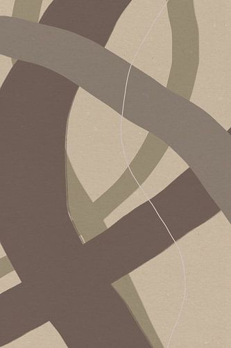Moderne abstracte kunst. Organische lijnen pastelkleuren nr. 7