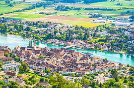 Stein am Rhein im Sommer am Ufer des Rheins von Sjoerd van der Wal Fotografie