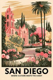 Affiche de voyage vintage de San Diego sur Poster Art Shop