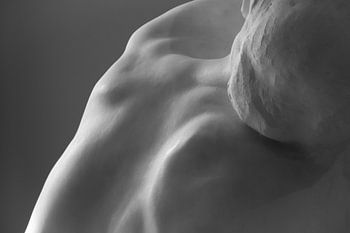 Detail van De Kus, beeldhouwwerk van Rodin