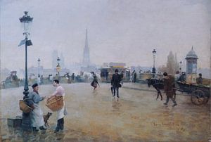 Rouen, De Corneille-brug, Eugène Boudin, 1890 van Atelier Liesjes
