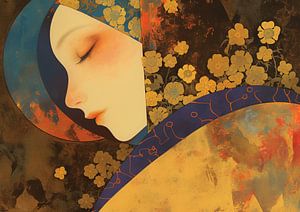 Frau und Blumen
