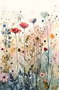 Bloemen in aquarel van Artsy thumbnail