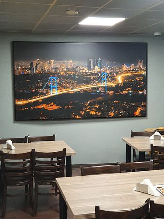 Vue nocturne du pont du Bosphore, Istanbul