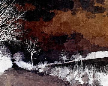 Winter night in the countryside by Kay Weber