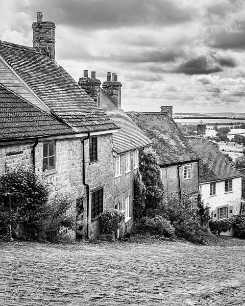 Gold Hill in schwarz-weiß, Shaftesbury, Dorset von Henk Meijer Photography