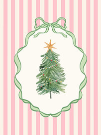 Rosa gestreifter Weihnachtsbaum von IamHomeStudio