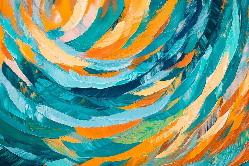 Mouvement tourbillonnaire coloré - Abstrait et vivant par Poster Art Shop
