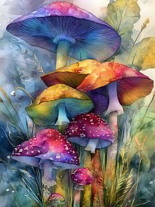 Mushrooms floral art 9