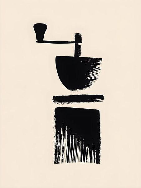 Klassische Handkaffeemühle im Brush-Stil von drdigitaldesign