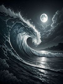 Majestueuze golf bij maanlicht van Artistic
