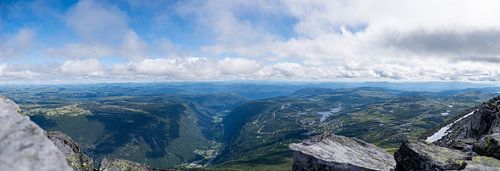 Panorma aufnhame vom Gaustatoppen in Norwegen