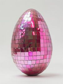Rosa Disco-Spiegel-Osterei im modernen Stil