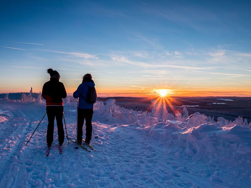 Zonsondergang op de Fichtelberg in Saksen van Animaflora PicsStock