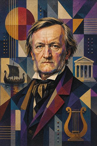 Componist Richard Wagner schilderij.