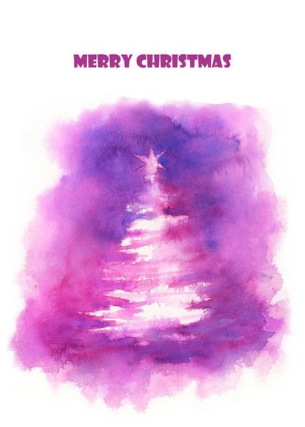Weihnachtsbaum in pink Merry Christmas von Karen Kaspar