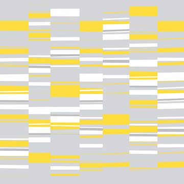 Mosaic Rectangles in Yellow Gray White by Menega Sabidussi