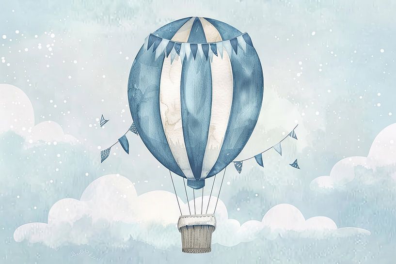Hot air balloon - nursery art by Poster Art Shop