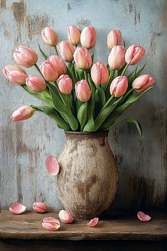 Roze Tulpen in Bloei van Studio BB