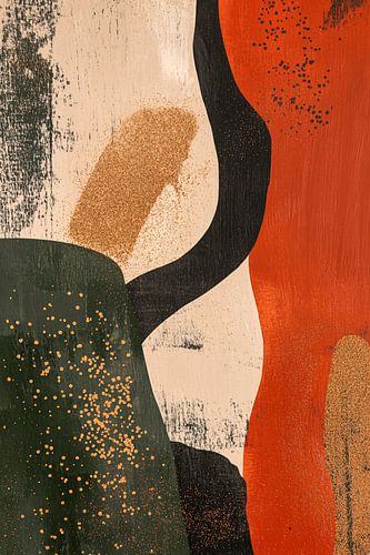Abstrait terre cuite et vert olive