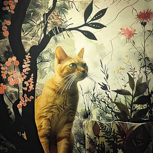 Katzenkunst Natur Collage