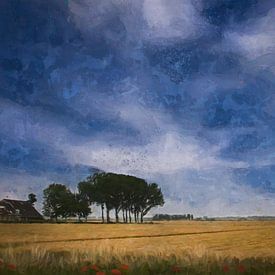 Hollandse polder vol met graan van Marco Lodder