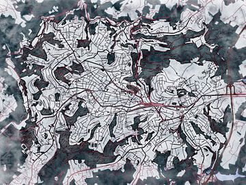 Kaart van Remscheid in de stijl 'White Winter' van Maporia