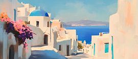 Vue de la côte de Santorin sur Poster Art Shop