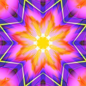 Mandala P99 Yellow Pink von Claudia Gründler