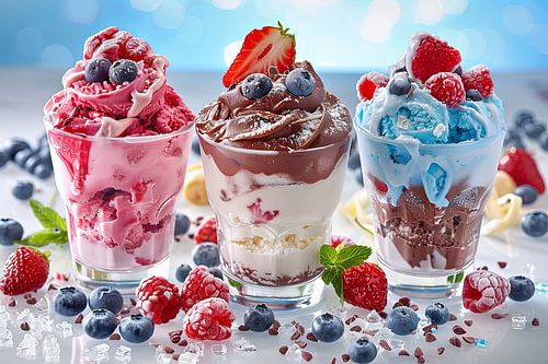 heerlijke ijscreaties in felle kleuren