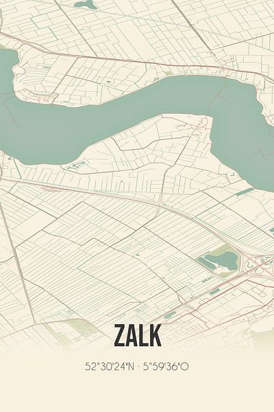 Vintage map of Zalk (Overijssel) by Prints of Place
