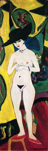 Ernst Ludwig Kirchner. Naakt met hoed