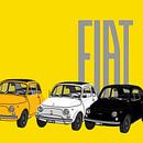 Fiats 500 op geel van Jole Art (Annejole Jacobs - de Jongh) thumbnail