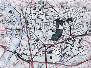 Kaart van Saint-Denis in de stijl 'White Winter' van Maporia