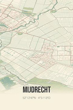 Vintage map of Mijdrecht (Utrecht) by Rezona