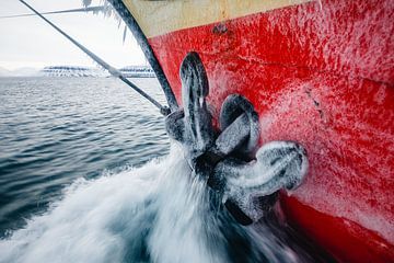 Ancre gelée sur le voilier Noorderlicht