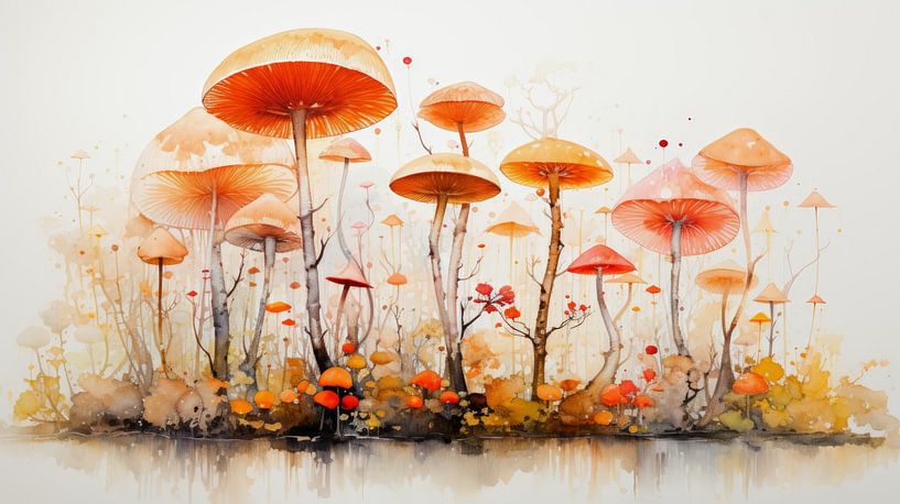 Het Kabouterbos in Waterverf van ByNoukk