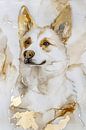 Golden dog on neutral background by Imperial Art House thumbnail