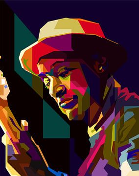 Pop Art Marcus Miller Amerikaanse Jazz muzikant van Artkreator