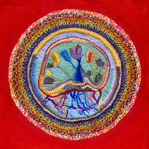 Tulip life embroidery by Susan Hol