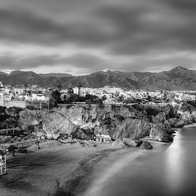 Costa del Sol coastal landscape in black and white by Manfred Voss, Black-White Photography