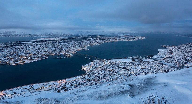 Tromsø from Fjellheisen point of view, Finnmark in Norway by lousfoto