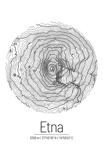 Etna | Kaarttopografie (Minimaal) van ViaMapia