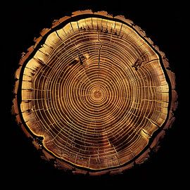 Stilvoller Querschnitt eines Baumstamms von Lauri Creates