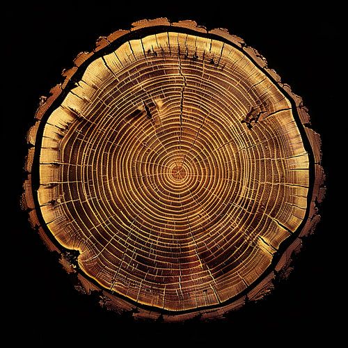 Stijlvolle doorsnede van een boomstam