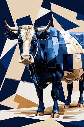 Kubistische koe met geometrie