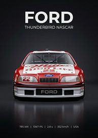 Ford Thunderbird NASCAR-Rennwagen – Vorderansicht von Cross
