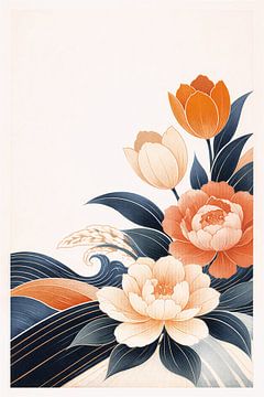 Goldene Wellen-Pfingstrosen I von Dodik Hariyono