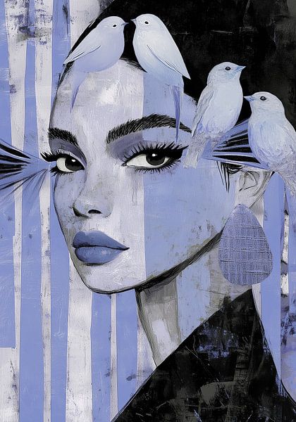 Oiseaux bleus &amp;amp ; Cils par Bianca ter Riet