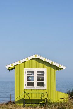 Groen strandhuisje Æro Denemarken